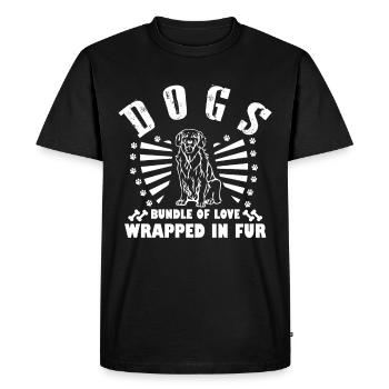 Dog bundles of love wrapped in fur - Men's Premium Organic T-Shirt - black - Front - Nico (187cm)