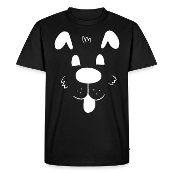 Dog face - - Men's Premium Organic T-Shirt - black - Front - Nico (187cm)