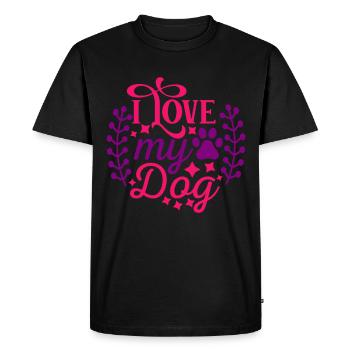 I love my dog - stars and paw - Men's Premium Organic T-Shirt - black - Front - Nico (187cm)