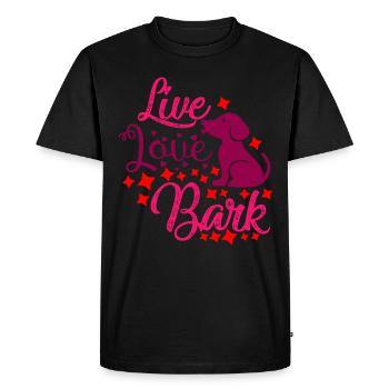 Love live bark - Men's Premium Organic T-Shirt - black - Front - Nico (187cm)