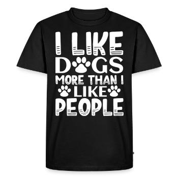 I like dogs more than I like people - Men's Premium Organic T-Shirt - black - Front - Nico (187cm)