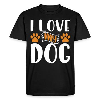 I love my dog - Paws - Men's Premium Organic T-Shirt - black - Front - Nico (187cm)