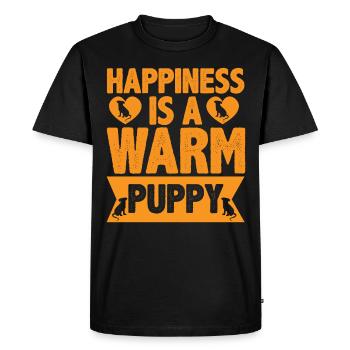 Happiness is a warm pooch - Heart and Dogs - Men's Premium Organic T-Shirt - black - Front - Nico (187cm)