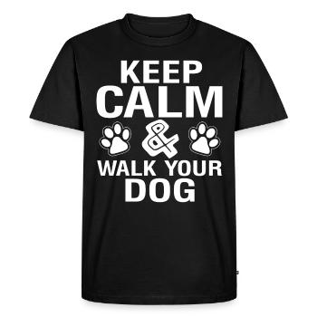 Keep calm _ Walking the dog - Men's Premium Organic T-Shirt - black - Front - Nico (187cm)