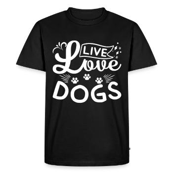 Life Love Dogs - - Men's Premium Organic T-Shirt - black - Front - Nico (187cm)