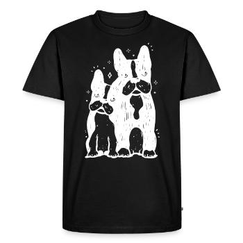 Two Bulldogs - Men's Premium Organic T-Shirt - black - Front - Nico (187cm)