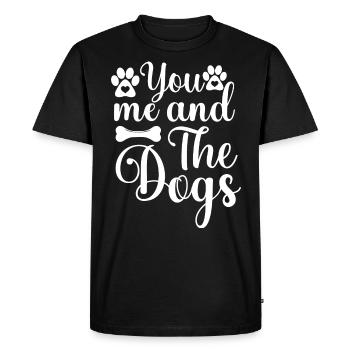 Vous, moi et les chiens - Pattes et os - T-shirt Premium bio Homme - noir - Devant - Nico (187cm)