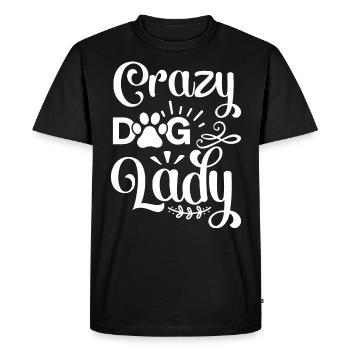 Crazy Dog Lady - Paw - Men's Premium Organic T-Shirt - black - Front - Nico (187cm)