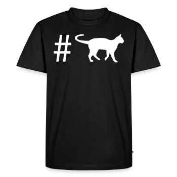 Hashtag - Chat - - T-shirt Premium bio Homme - noir - Devant - Nico (187cm)