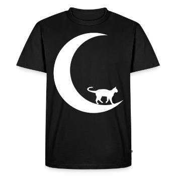 Croissant de Lune - Chat - - T-shirt Premium bio Homme - noir - Devant - Nico (187cm)