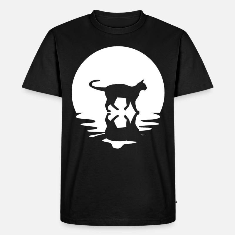 Cercle et réflexion - Chat - - T-shirt Premium bio Homme - noir