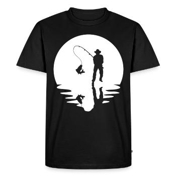 Circle and reflection - Fishing - - Men's Premium Organic T-Shirt - black - Front - Nico (187cm)