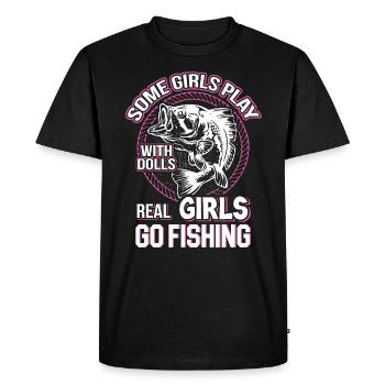 Some girls play with dolls Real girls - Men's Premium Organic T-Shirt - black - Front - Nico (187cm)