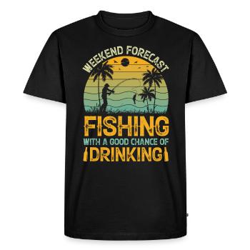 Prévisions de week-end pêche avec de bonnes chances de - T-shirt Premium bio Homme - noir - Devant - Nico (187cm)