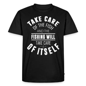 of the fish and the fishing done - Men's Premium Organic T-Shirt - black - Front - Nico (187cm)