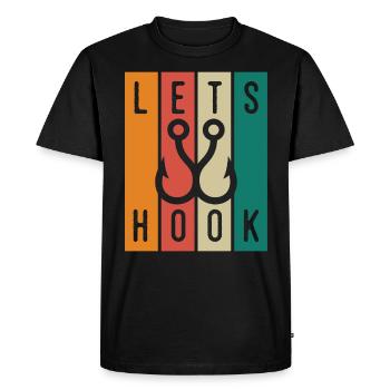 Let's fish - - Men's Premium Organic T-Shirt - black - Front - Nico (187cm)