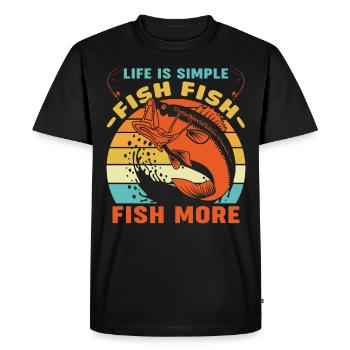 La vie est juste poisson poisson poisson plus - - T-shirt Premium bio Homme - noir - Devant - Nico (187cm)