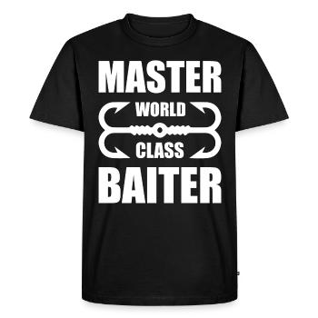 Master World Class Baiter - - Men's Premium Organic T-Shirt - black - Front - Nico (187cm)