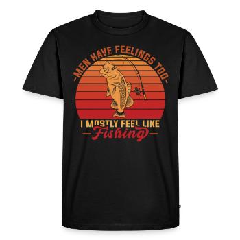 Even men have feelings I usually feel like - Men's Premium Organic T-Shirt - black - Front - Nico (187cm)