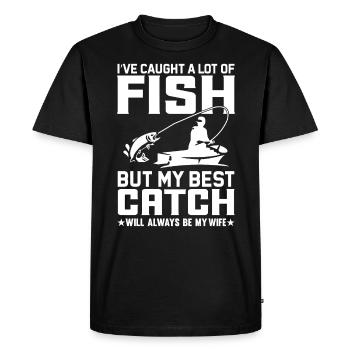 J’ai attrapé beaucoup de poissons, mais mon meilleur - T-shirt Premium bio Homme - noir - Devant - Nico (187cm)