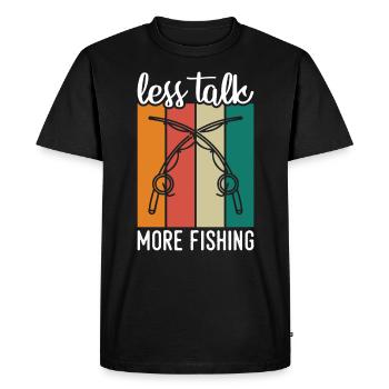 Moins de bavardages, plus de pêche 1 - - T-shirt Premium bio Homme - noir - Devant - Nico (187cm)