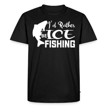 Je préfère pêcher sur la glace - - T-shirt Premium bio Homme - noir - Devant - Nico (187cm)