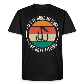 Quand j’ai disparu, je suis allé pêcher - T-shirt Premium bio Homme - noir - Devant - Nico (187cm)