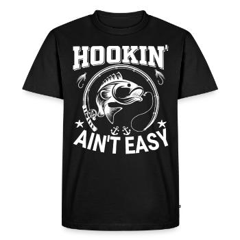 Hookin' Ain't Easy - - Men's Premium Organic T-Shirt - black - Front - Nico (187cm)