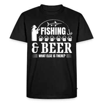 Fishing and beer What else is there - - Men's Premium Organic T-Shirt - black - Front - Nico (187cm)