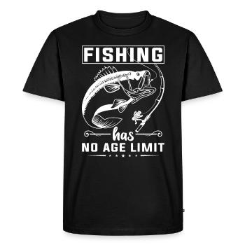 Fishing has no age limit - - Men's Premium Organic T-Shirt - black - Front - Nico (187cm)