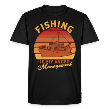 Fishing is my anger management 1 - - Men's Premium Organic T-Shirt - black - Front - Nico (187cm)