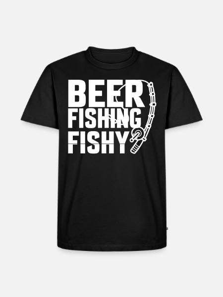 Beer Fishing Fishy - - Men's Premium Organic T-Shirt - black