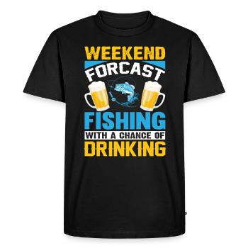 Prévisions de week-end pêche avec une chance de tri - T-shirt Premium bio Homme - noir - Devant - Nico (187cm)