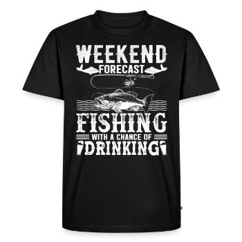 Prévisions de week-end pêche avec une chance de boire - T-shirt Premium bio Homme - noir - Devant - Nico (187cm)