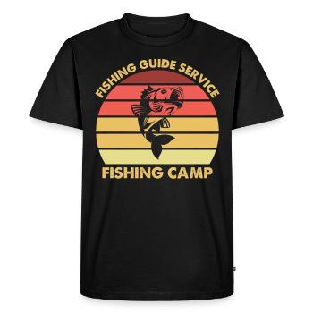 Fishing Guide Service Fishing Camp - - Men's Premium Organic T-Shirt - black - Front - Nico (187cm)
