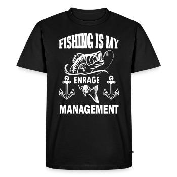 Fishing is my anger management - - Men's Premium Organic T-Shirt - black - Front - Nico (187cm)