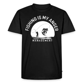 Fishing is my anger management - - Men's Premium Organic T-Shirt - black - Front - Nico (187cm)