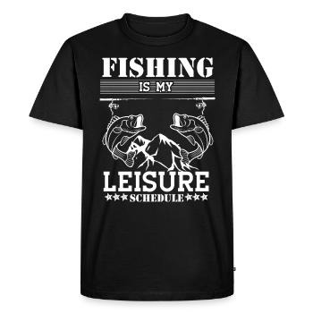 La pêche est mon horaire de loisirs - - T-shirt Premium bio Homme - noir - Devant - Nico (187cm)