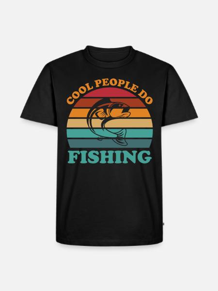 Coole Leute fischen 3 - - Männer Premium Bio T-Shirt - Schwarz