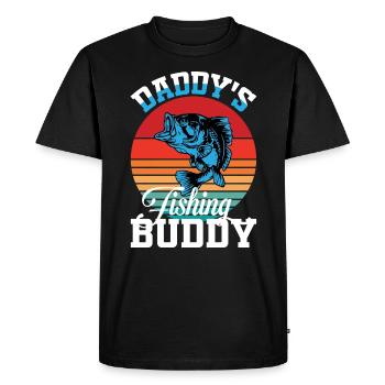 Le compagnon de pêche de papa 1 - - T-shirt Premium bio Homme - noir - Devant - Nico (187cm)