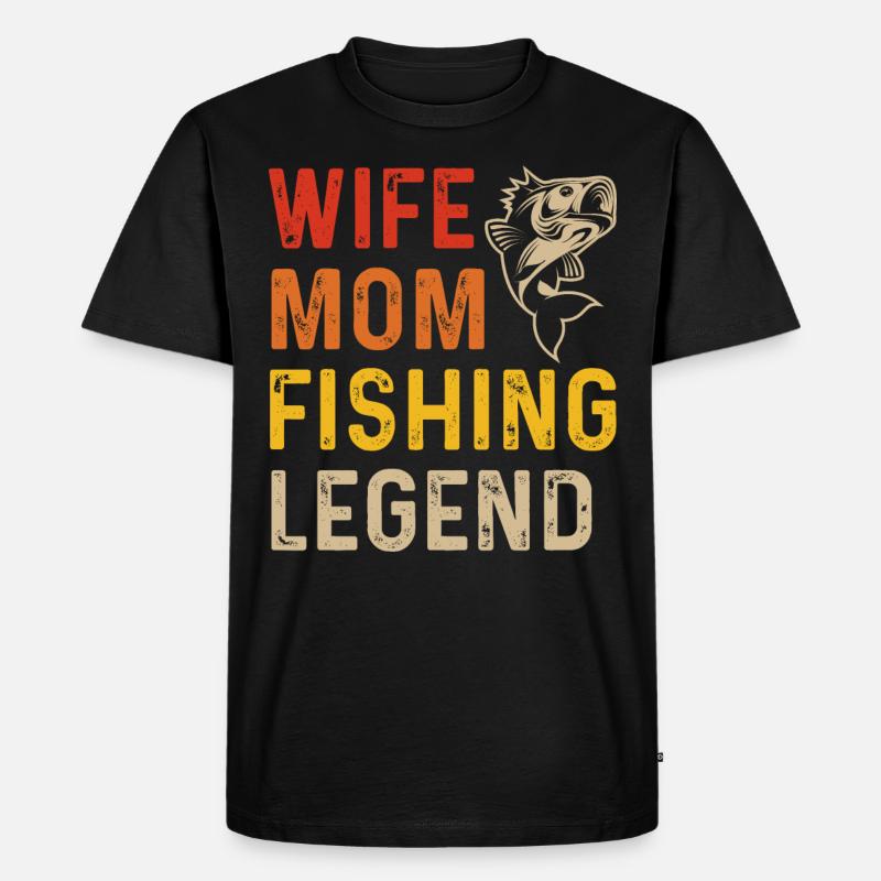 Ehefrau Mutter Anglerlegende - Männer Premium Bio T-Shirt - Schwarz