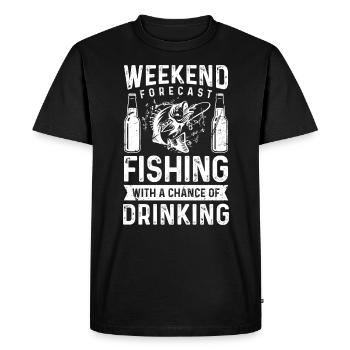 Prévisions de week-end pêche avec une chance de tri - T-shirt Premium bio Homme - noir - Devant - Nico (187cm)