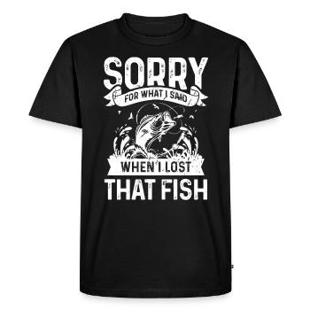 Désolé pour ce que j’ai dit quand j’ai lu le Fis - T-shirt Premium bio Homme - noir - Devant - Nico (187cm)