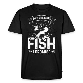 Plus qu’un poisson que je promets - T-shirt Premium bio Homme - noir - Devant - Nico (187cm)