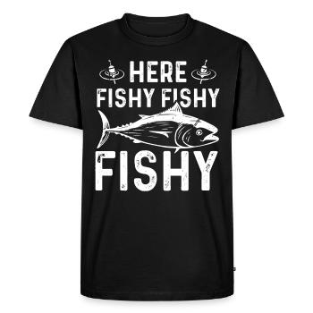 Here Fischi Fischi Fischi - Men's Premium Organic T-Shirt - black - Front - Nico (187cm)