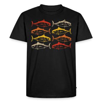 Fishing Retro - Men's Premium Organic T-Shirt - black - Front - Nico (187cm)