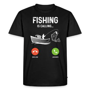 La pêche est un métier - T-shirt Premium bio Homme - noir - Devant - Nico (187cm)