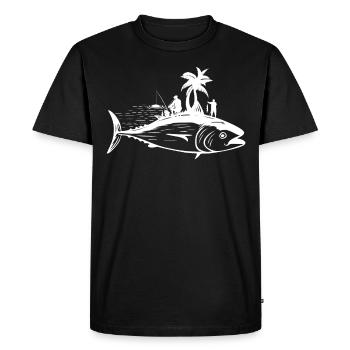Fishing 1 - Men's Premium Organic T-Shirt - black - Front - Nico (187cm)