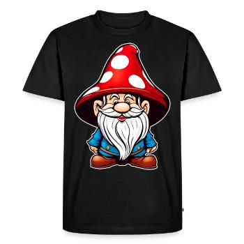 Cute Toadstool Leprechaun - Men's Premium Organic T-Shirt - black - Front - Nico (187cm)