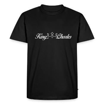 Roi Charles König Monarque d’Angleterre - T-shirt Premium bio Homme - noir - Devant - Nico (187cm)